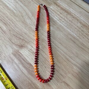 Candy Gemstone Elegant Red and Orange Beaded Necklace
